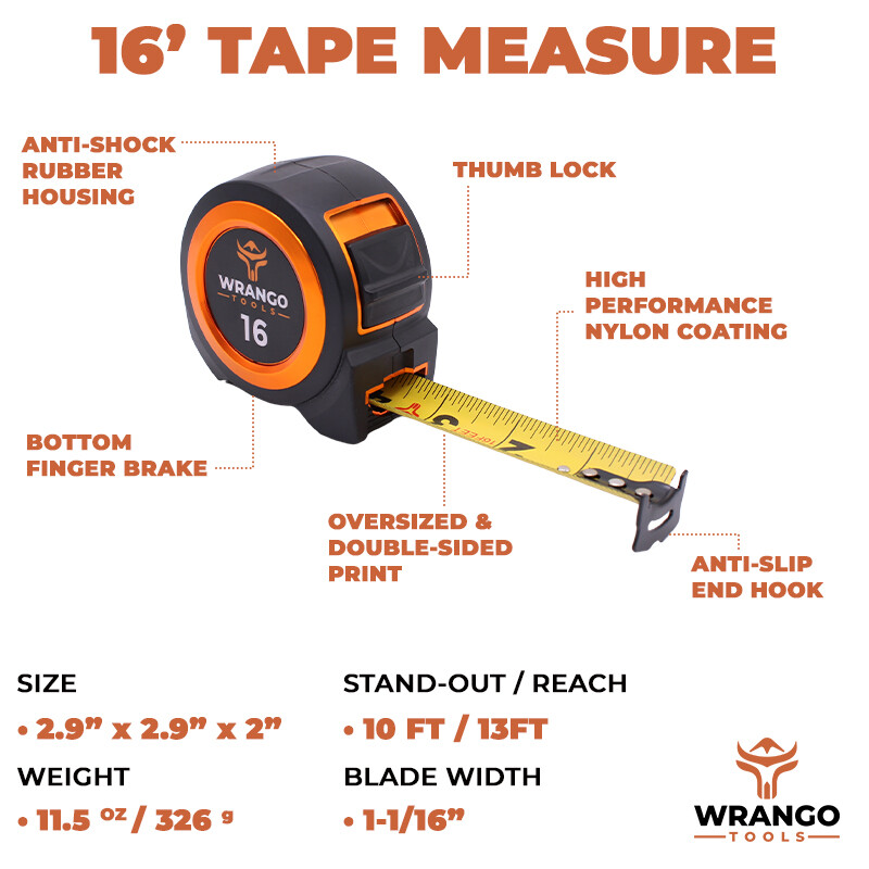 25ft tape measure specifications