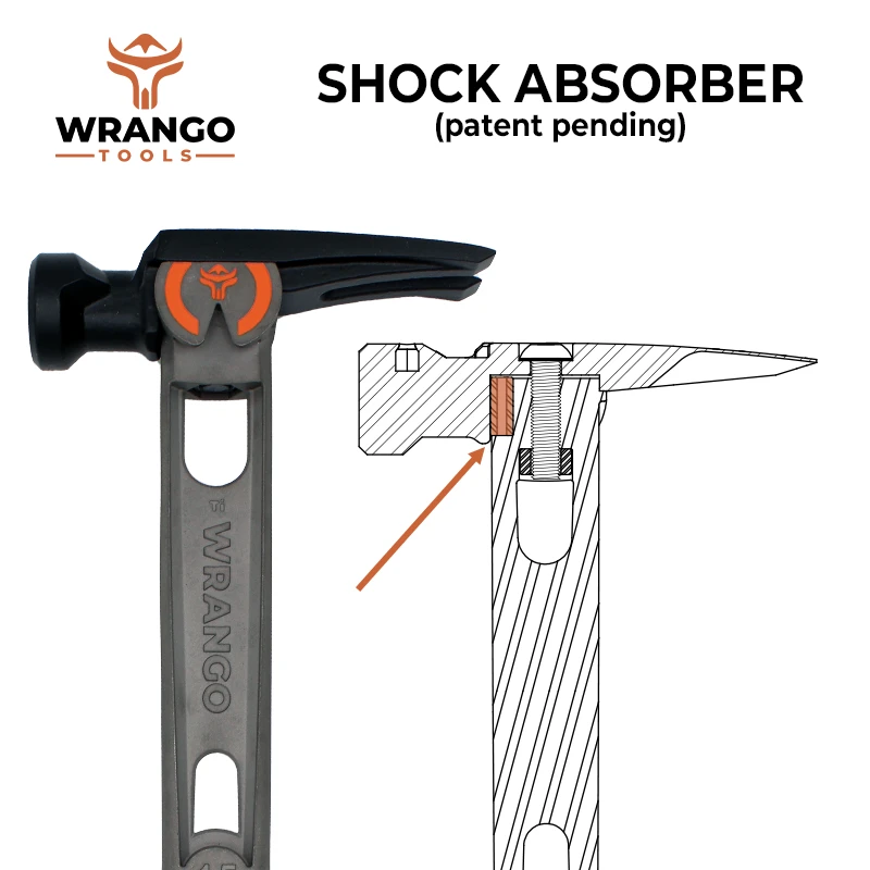 two piece titanium hammer patented shock absorber diagram