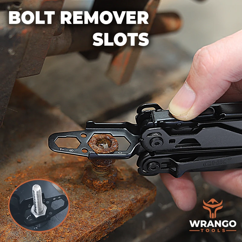 Wrango Tools multi tool showing the bolt remover