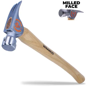 Wrango Tools titanium framing hammer with 17in hickory handle and milled face