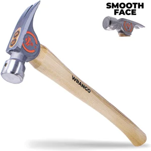 Wrango Tools titanium framing hammer with 17in hickory handle and smooth face